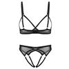 Women's See Through Bra Crop Top Low Rise Hollow Out Panties Briefs Outfits