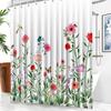 Floral Shower Curtain Waterproof Fabric Flower Plant Shower Curtains for Bathroom Decor Set Home Hotels Machine Washable Spring