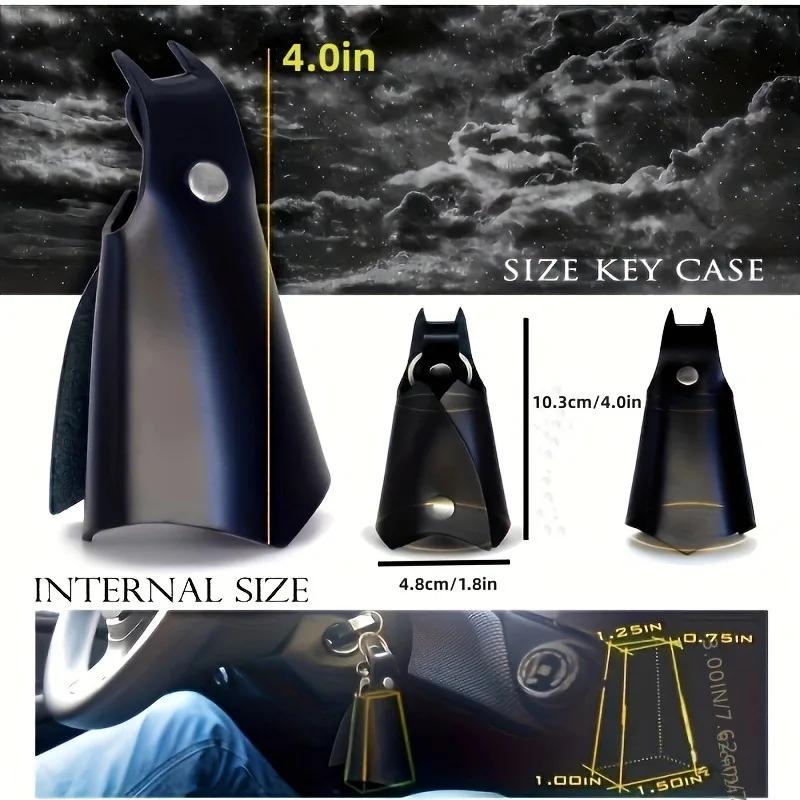 Men's Cartoon Bat Keychain Creative Car Key Bag Black Anti-lost Car Key Protection Sleeve Universal Keychain Pendant