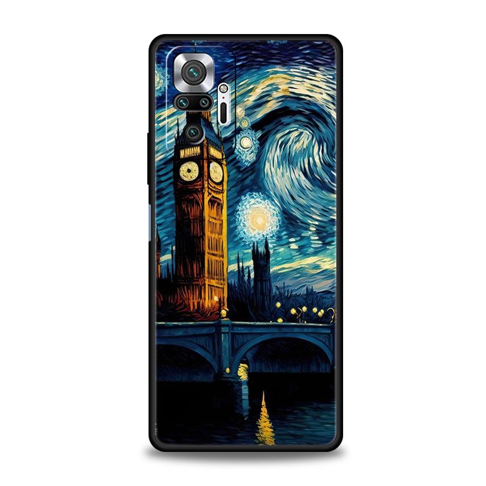 Starry Night Van Gogh Phone Case For Xiaomi Redmi Note 13 12 5G 11 10 Pro Plus 4G 9S 9 8 7 9T 13C 12C 10C 9C 9A Silicone Cover