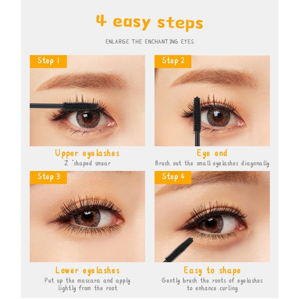 YANQINA Golden Tube Mascara Waterproof Fiber Long Without Smudge Three -effect One 3D Mascara Silicon Head