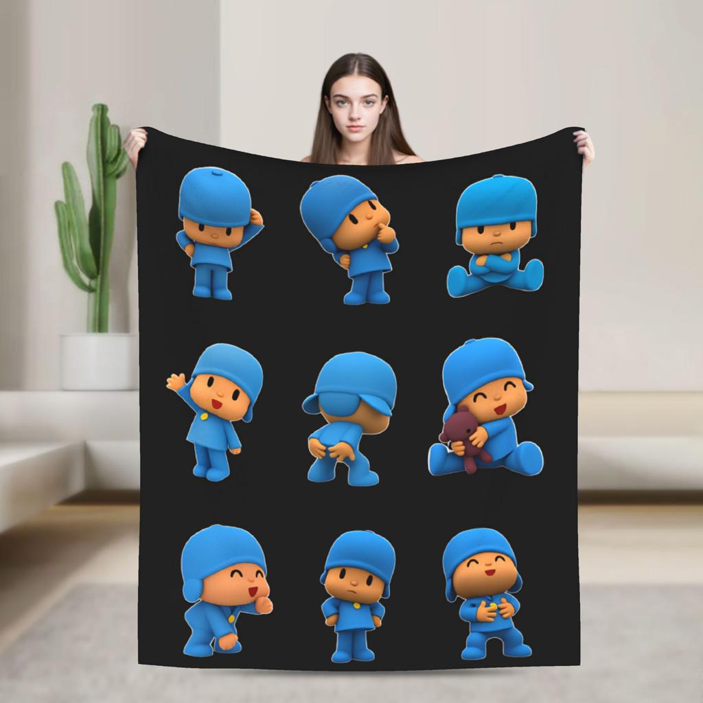 Coperta Super Morbida da Viaggio P-POCOYO Elly Coperta Plaid Copriletto in Flanella per Soggiorno Copridivano Originale
