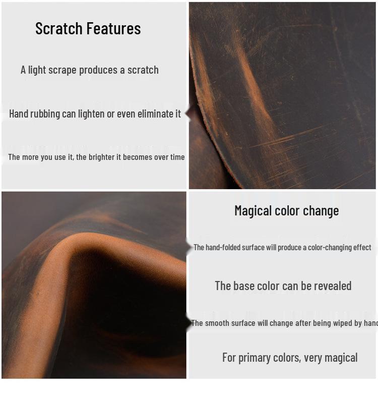 Vintage Crazy Horse Leather Men's Crossbody Messenger Bag - Genuine Leather, Handmade, Casual, and Trendy.