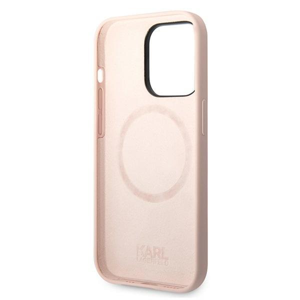 Karl Lagerfeld KLHMP14XSLKHLP iPhone 14 Pro Max 6.7" hardcase light pink/light pink Silicone Karl`s Head Magsafe