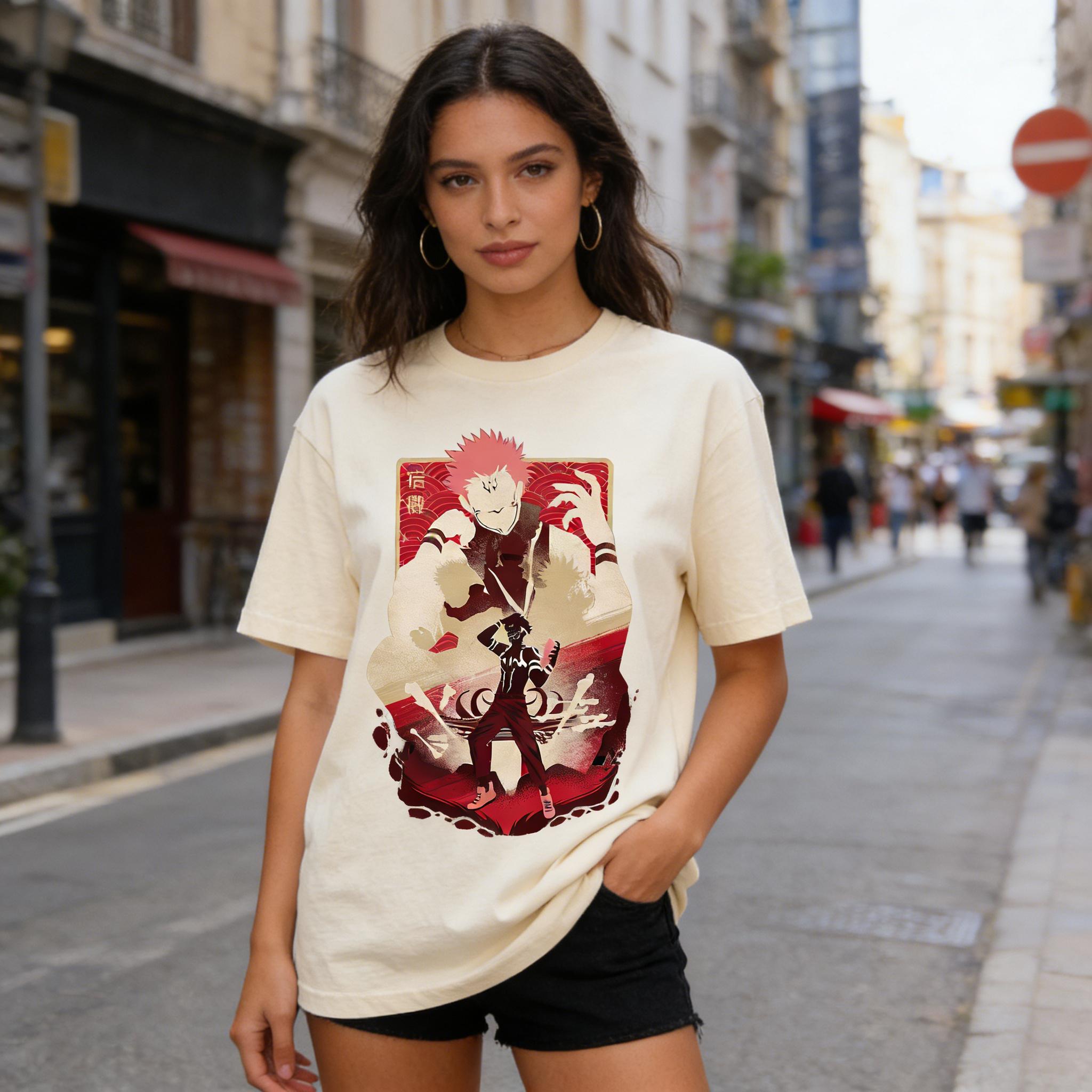 

Unisexs Jujutsu Kaisen TShirt Satoru Gojo SHINANO Graphic Vintage Wash Crewneck Anime Tee for Daily Casual Otaku Streetwear S