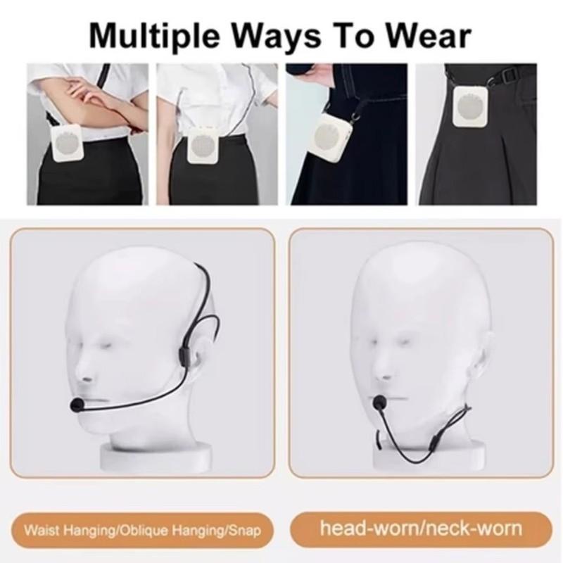 Rechargeable Voice Amplifier Small Portable Sound Battery Kit Portable Amplifier with Belt Ultralight Microphone Speaker