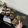 Leather Version~ Birkenstock Slippers for Women To Wear In Summer and Summer, New Casual One-word Thick-soled Height-increasing Cm Cool Slippers