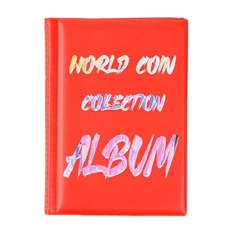 

Coin Storage Album 2.9x2.9cm Pocket, Money Penny Collection Album for Collector красный
