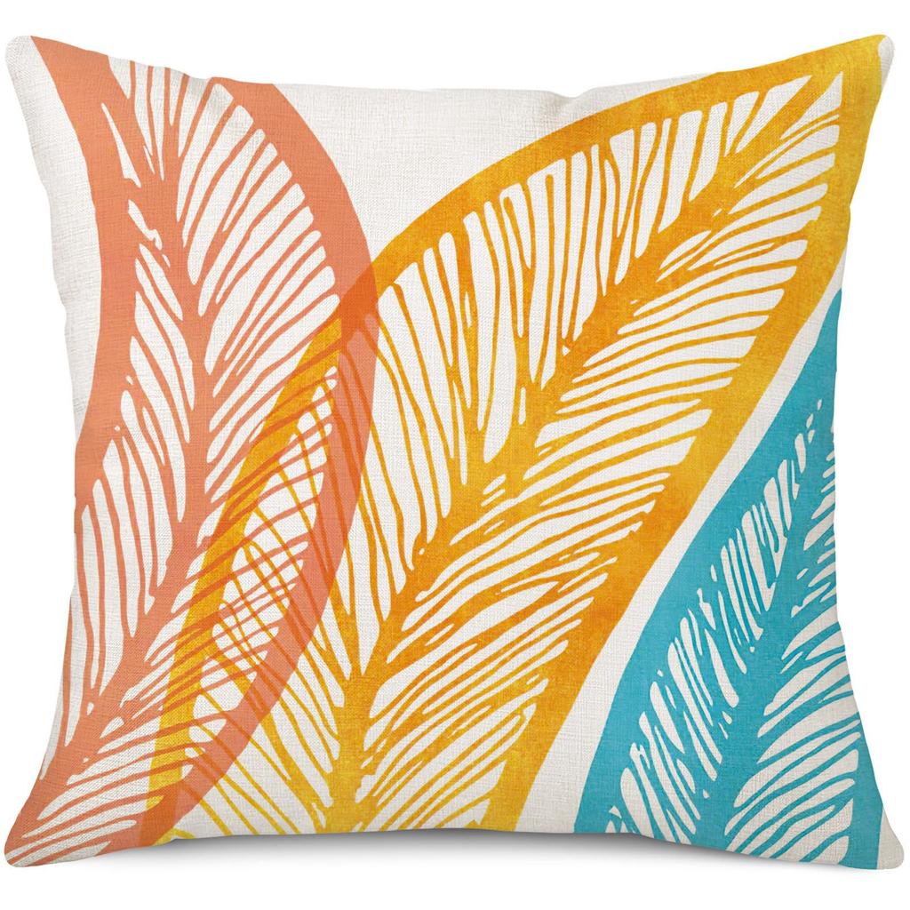 Printed Throw Pillow Case For Sofa Nordic Leaves Style Cushion Cover Pillow Case Home Decor 18 X 18 Inches