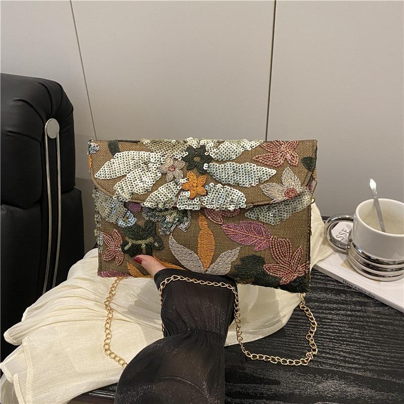 Hochwertige Mode-Ketten-Schulter-Umhängetasche Sommer Neu Vielseitig Pailletten-Umschlagtasche Damen