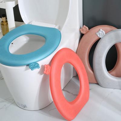 Universal EVA Wasserdichter Toilettensitzbezug Verdickt Vier Jahreszeiten WC-Ringmatte Badezimmer Waschbar Mit Klappdeckelgriff