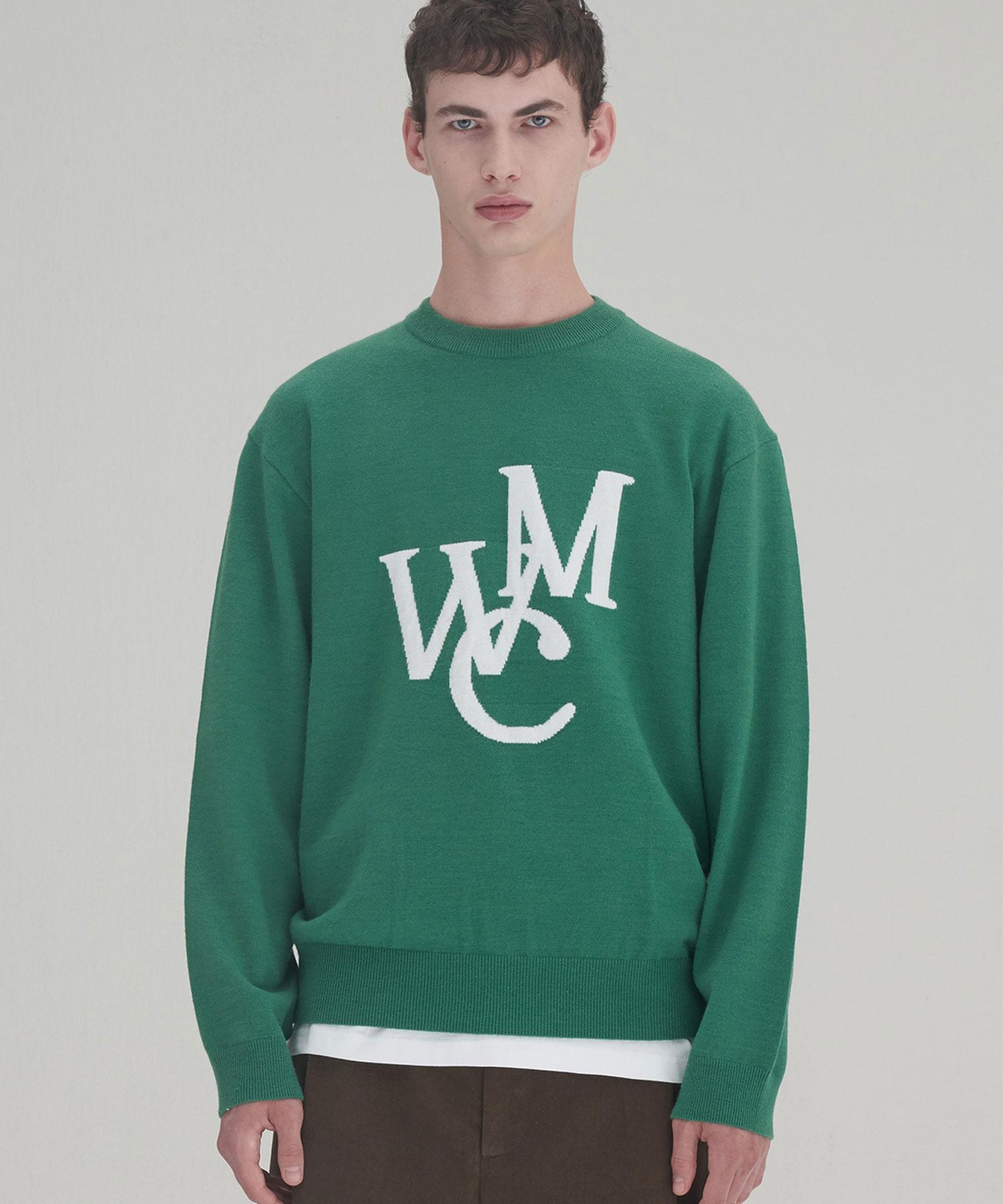 Wmc Jacquard Logo Wool Knit_Green Green(43)/095(M)