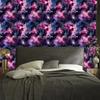 Watercolor Galaxy Wallpaper Navy Blue, Purple, and Plum 50x1000