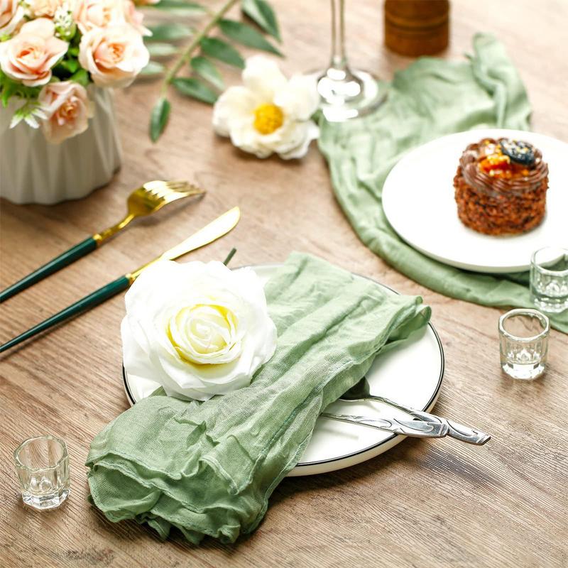 1PC 20x20Inch Boho Napkins Handmade Cloth Napkins with Wrinkled Gauze Table Napkins for Dinner Wedding Birthday Party Home Decor