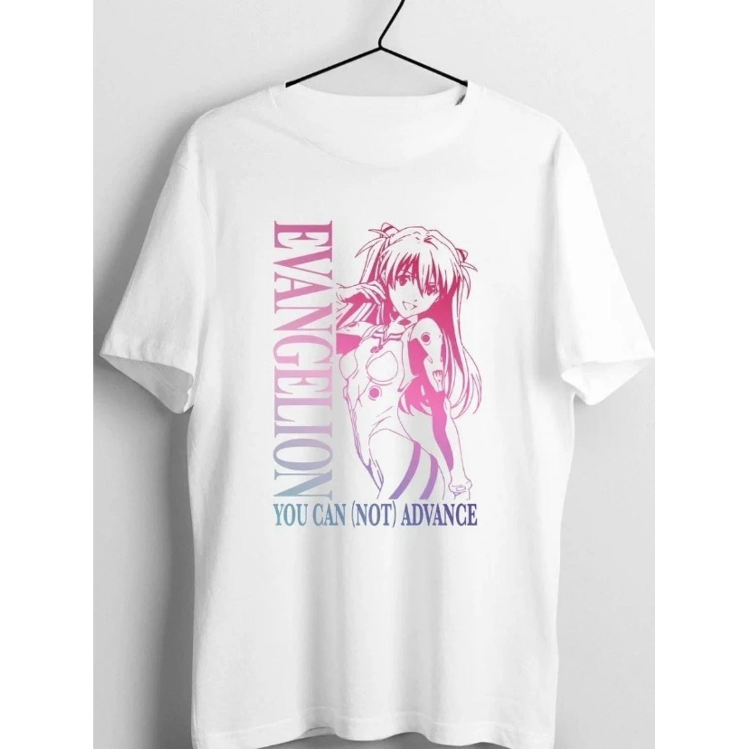 

2026 New Summer Century Evangelion Anime Ayanami White Retro New Unisex Casual Cotton Parent-child High Quality Fashion T-shirt S