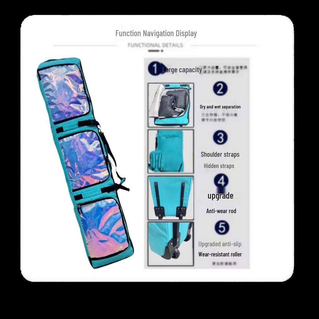 Skidväska med hjul och ryggsäcksremmar: Våt/Torr Separering, Enkel/Dubbel Skiva, Logotyp Valfri, Redo för Incheckning
