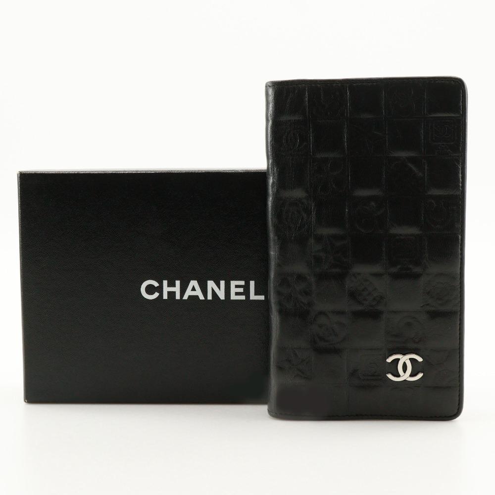 CHANEL icon Purse COCO Mark NO5 black Calfskin Women Used