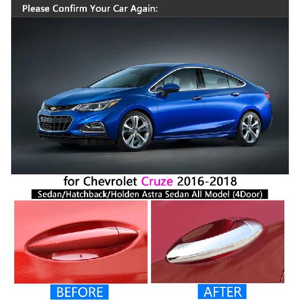 for Chevrolet Cruze 2016 2017 2018 Luxurious Chrome Handle Cover Trim Set for Chevy Sedan Hatch Accessories Stickers Car Styling