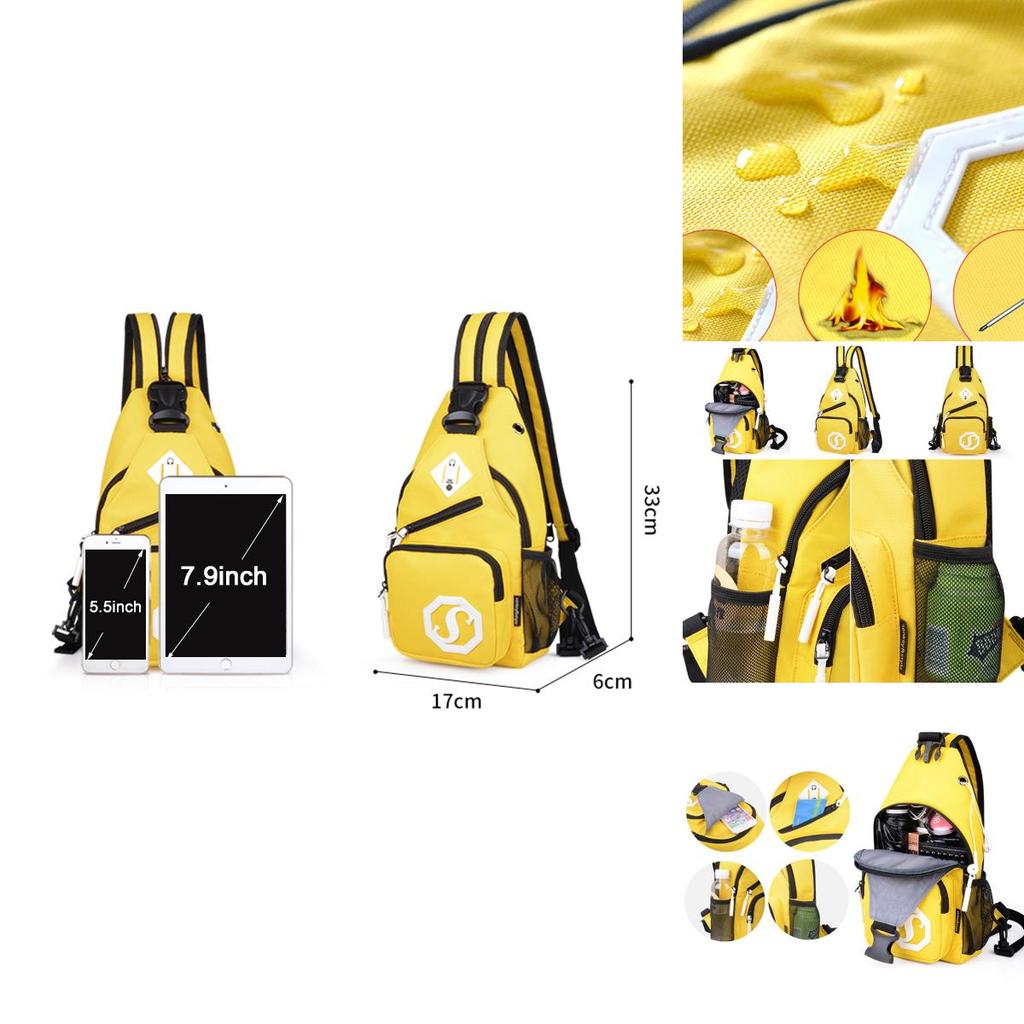 Módní Odolná Oxford Látka USB Nabíjení Lehká Kabelka Crossbody Batoh