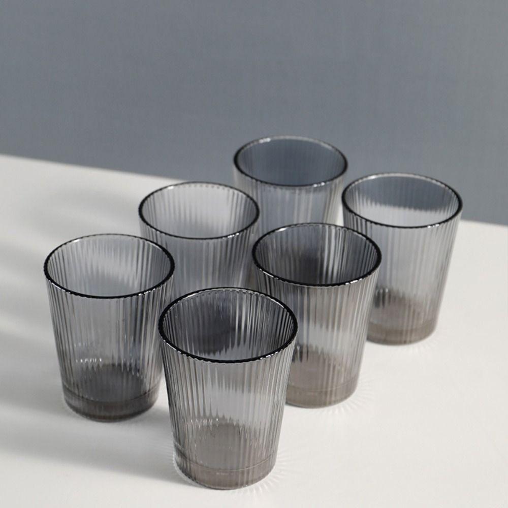 250ml Pruhované sklenice Akrylový pohár na džus Multifunkční sklenice na whisky Hotel