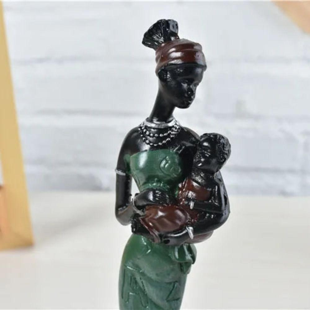 3pcs Handicraft African Woman Sculpture Resin African Women Statue Balcony Garden Supplies