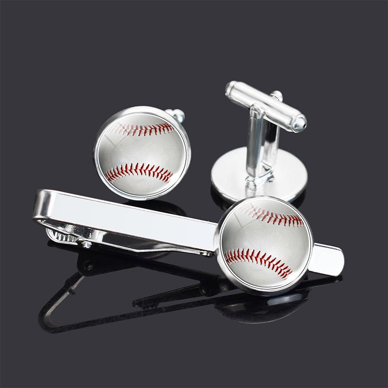 Men's Basketball & Football Cufflink Tie Clip Set - Perfect Valentine's or Father's Day Gift