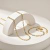 Simple Cold Wind Stainless Steel Small Square Chain Necklace Bracelet Female 2776
