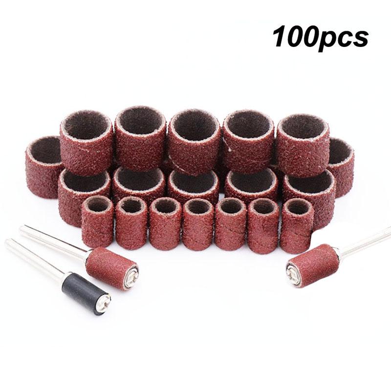 100PCS Drill Mounted Sanding Sleeves for Fine Polishing of Hard Materials Including Stone Jade and Various Metals