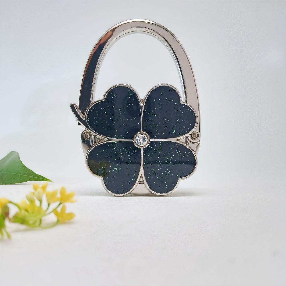 Fashion Foldable Handbag Hook for Women Four-leaf Clover Creative Purse Holder Portable Durable Bag Hanger for Table