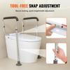 Toilet Safety Rail, Bathroom Toilet Seat Frame, Adjustable Width & Height Fit Most Toilets, Supports 300lbs, Toilet Handles Grab Bars with Padded