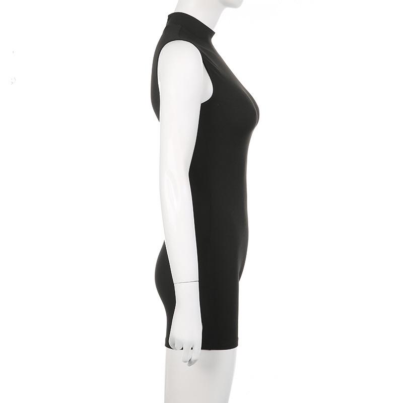 Women's Sporty Fashion Sleeveless High Neck Bodysuit