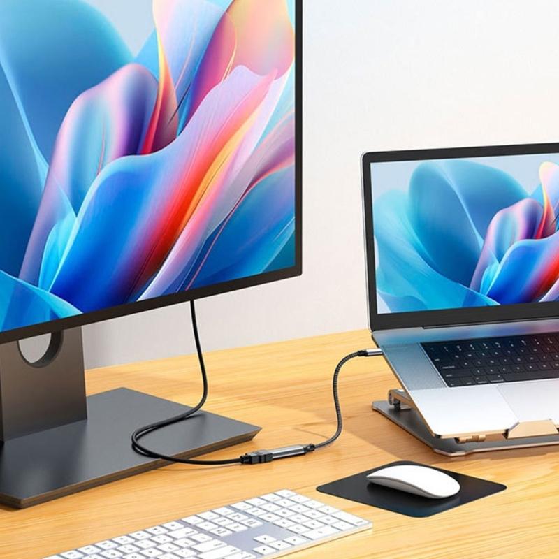 Braided USB Type C Converter Video Transmission Adapter 4K@30Hz Video Output For Enables Smartphones Tablets Computers