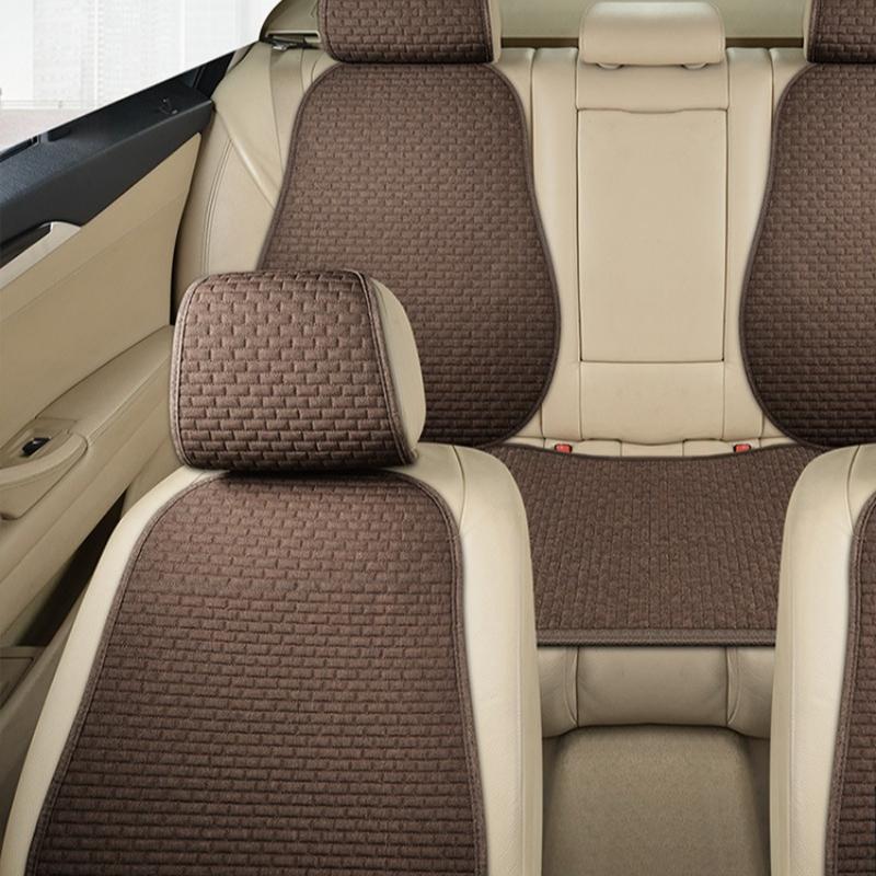 Car Flax Seat Cushion Protector Pad Car Seat Cover Front/Rear Seat Cover Automobile Cushion Pad Mat Backrest Car Accessories
