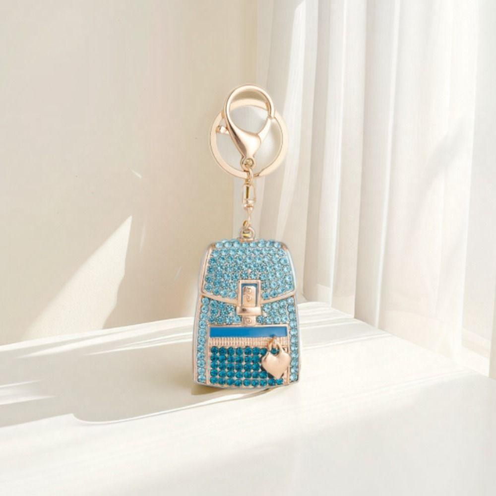 Color Mixing Car Key Pendant Fully-jewelled Bag Accessories Pendant Bag Shaped Keychain  Unisex