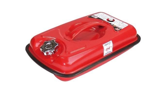 Emerson 5L Portable Gasoline Can with Extendable Steel Fire Service Law Compliant EM-126 Nozzle, 0.8mm Plate,