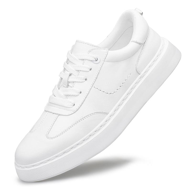 Cow Genuine Leather Platform Low-tops Skateboard Shoes Men Skate Board Shoes Flat Sneakers Thick Sole Gym Sports Casual Shoes