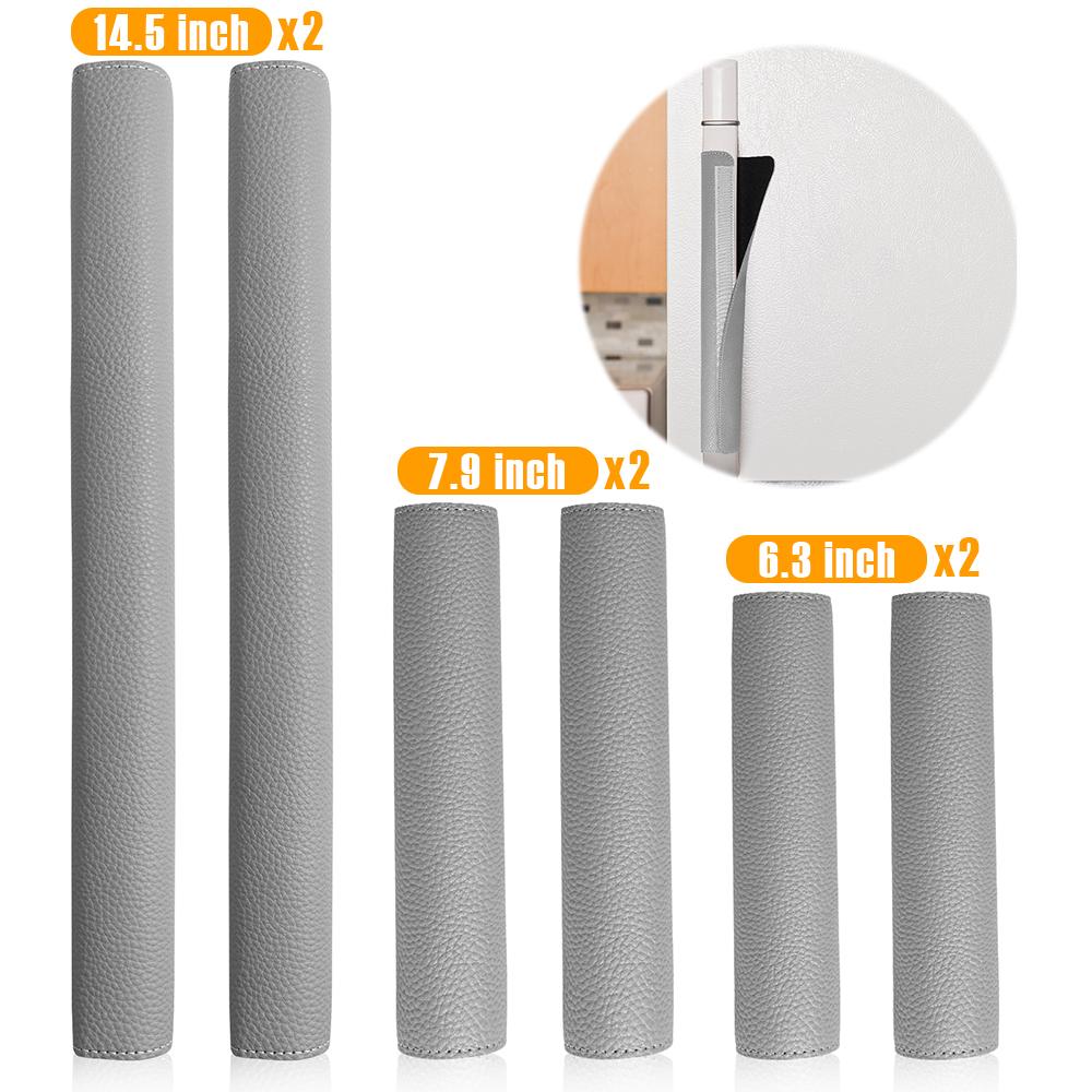 6Pcs Refrigerator Door Handle Covers PU Leather Oven Microwave Door Handle Protector with Adjustable Buckle Door Handle Gloves