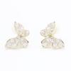 Elegant and high-end, stone-inlaid butterfly earrings, gold and silver two-color versatile temperament, no ear holes, ear clips, earrings, women's je
