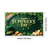 St Patricks Day Backdrop Banner Leprechaun Hat Shamrock Party Background Celebration Photography Props Event Supplies Decoration