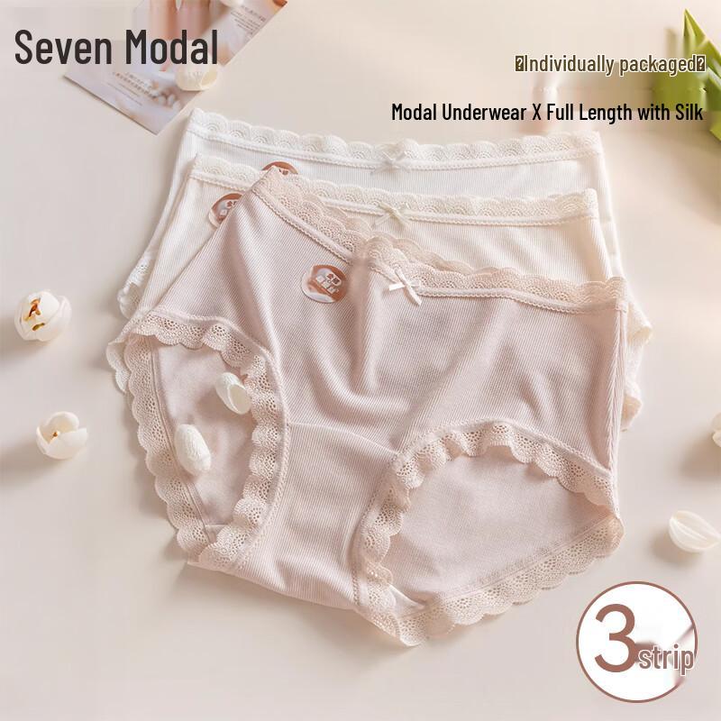 Women s Modal & Silk Blend Antibacterial Seamless Briefs (3-Pack) M