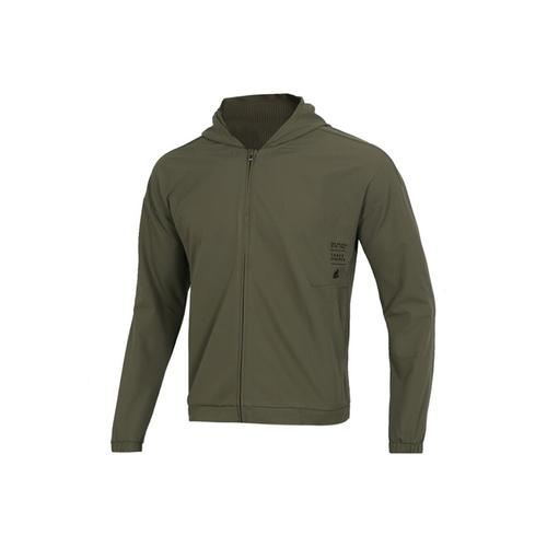 

adidas Brand Logo Woven Zipper Warm Windproof Jacket for Men, Olive M оливковый