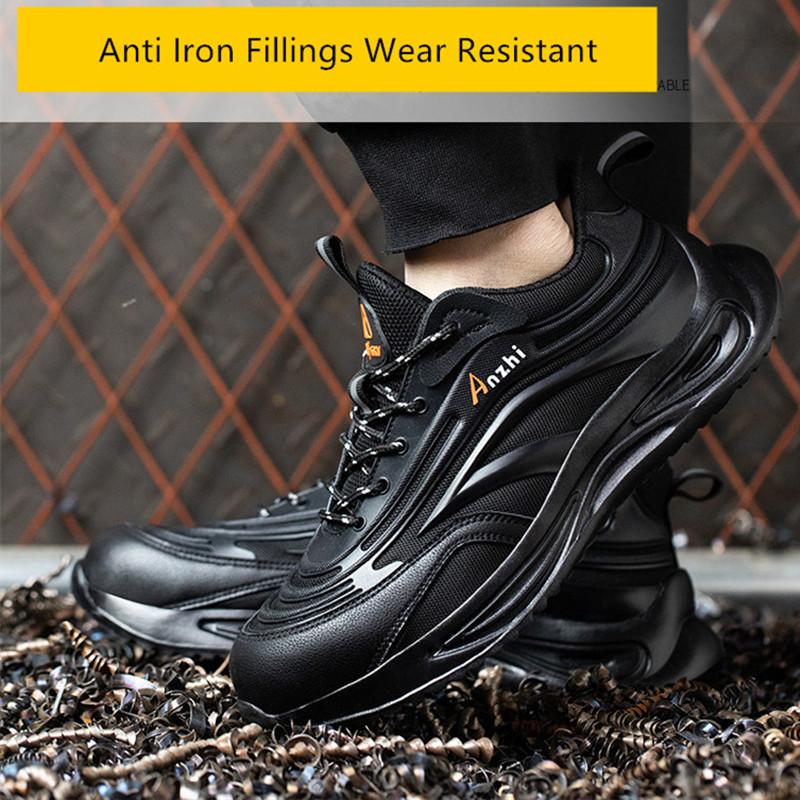 Insulation Shoes Electrician Work Shoes Black Work Shoes with Plastic Toe Cap Anti Puncture Light Weight Safety Shoes for Men