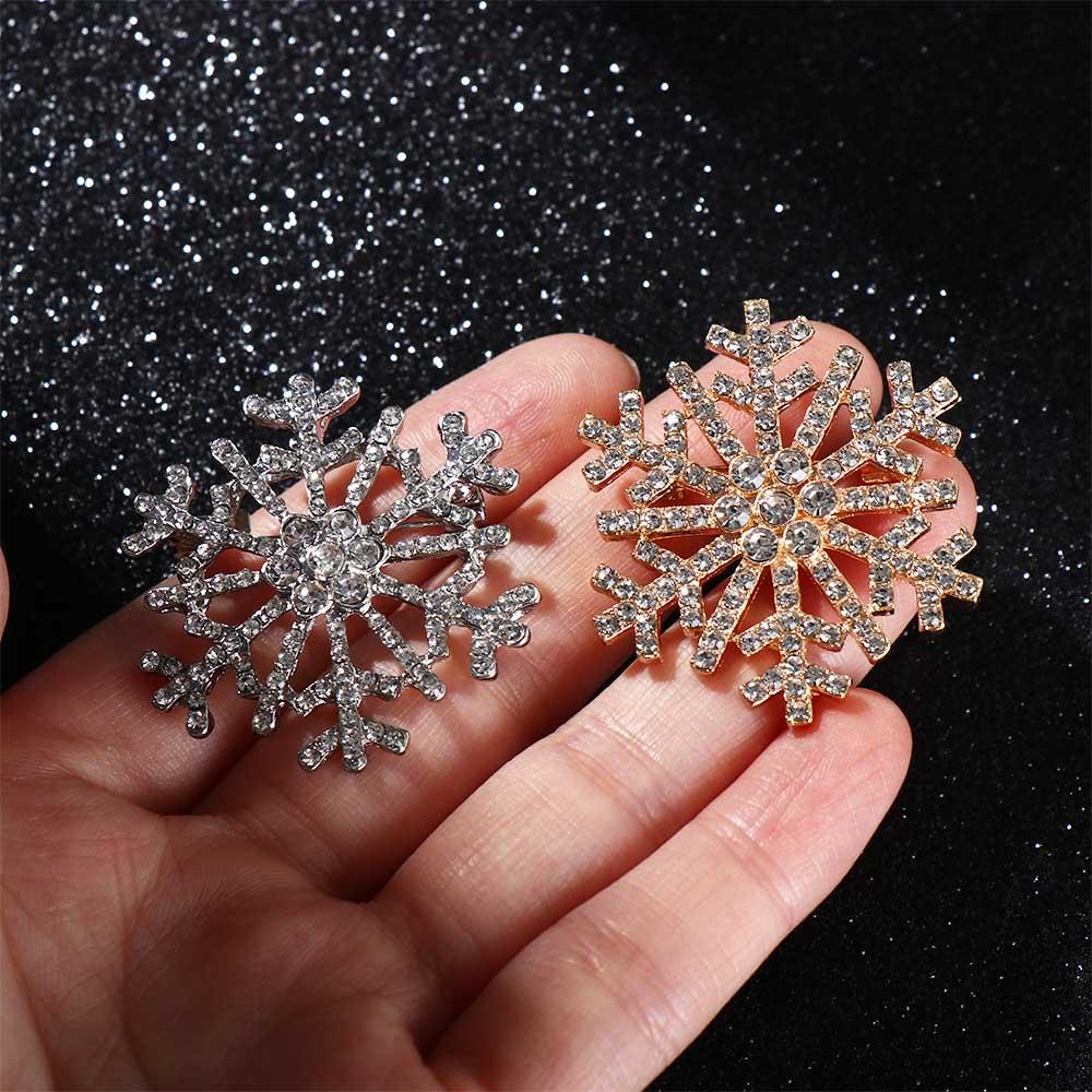 Zinc Zinc Zinc Alloy Creative Snowflake Brooch Zircon Temperament Decoration