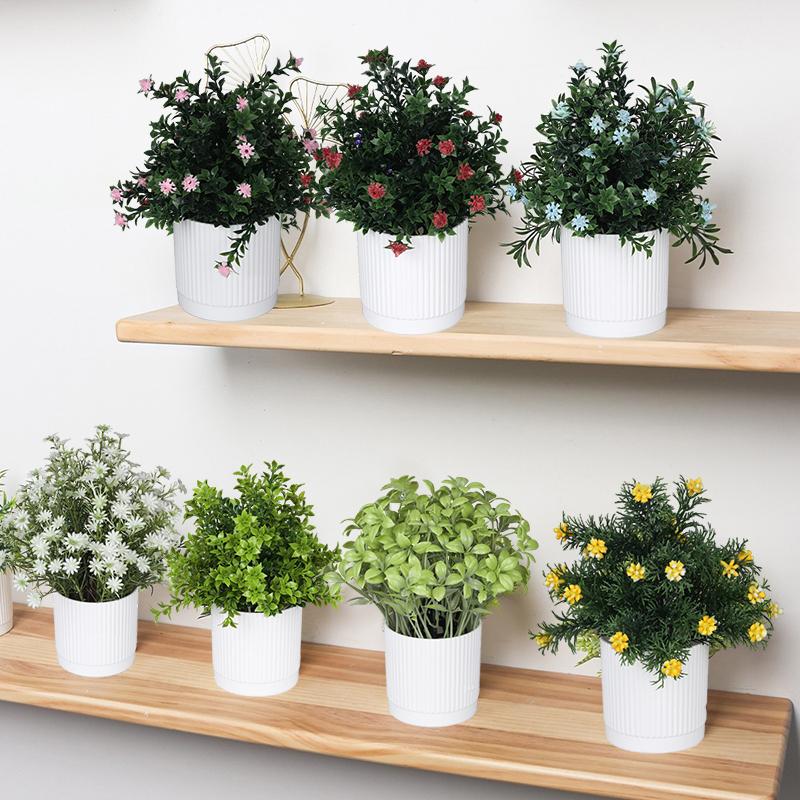 Fake Plant Potted Workspace Table Accessorie Wedding Accessorie Artificial Flower Ornament Household Decoration Room Desktop Decor
