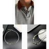 Geometric Stainless Steel Necklace With Natural Stone Beads For Unisex Fashion