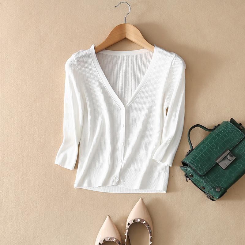 Mode Neuer Dünner Strick-Cardigan Damen Sommer Klimatisierter Gestrickter Sonnenschutz-Cardigan Damenbekleidung Slim Lady Strickwaren Tops 26231