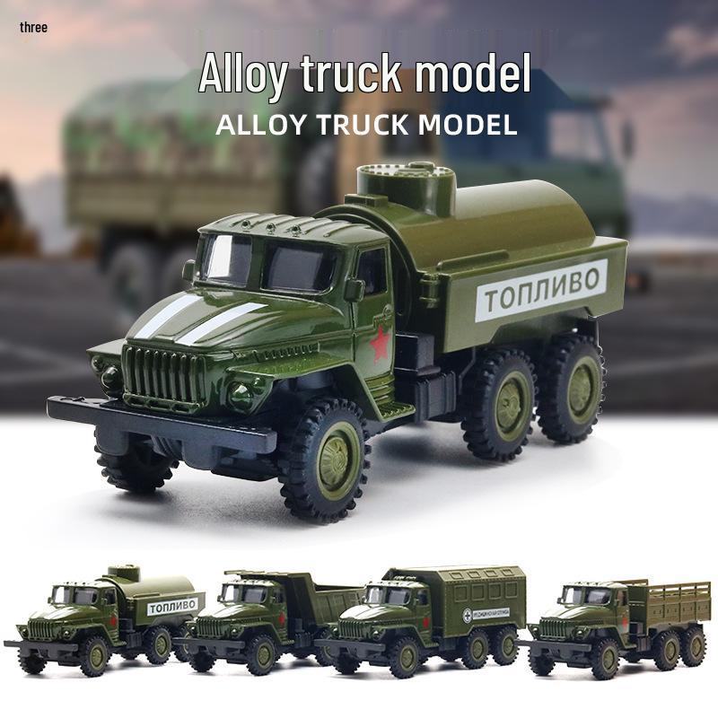 Military Pickup Truck Alloy Model Toy: 1:50 Scale Off-road Pull-back Ornament