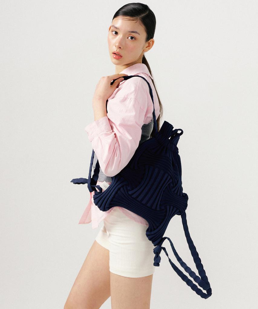 Pleatsmama New Bow Backpack Navy