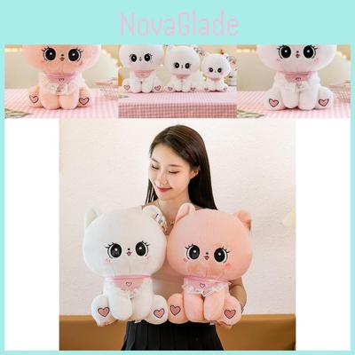 Soft Short Plush Sweet Cat Stuffed Toy Cozy Animal Pillow For Girls Birthday Gift