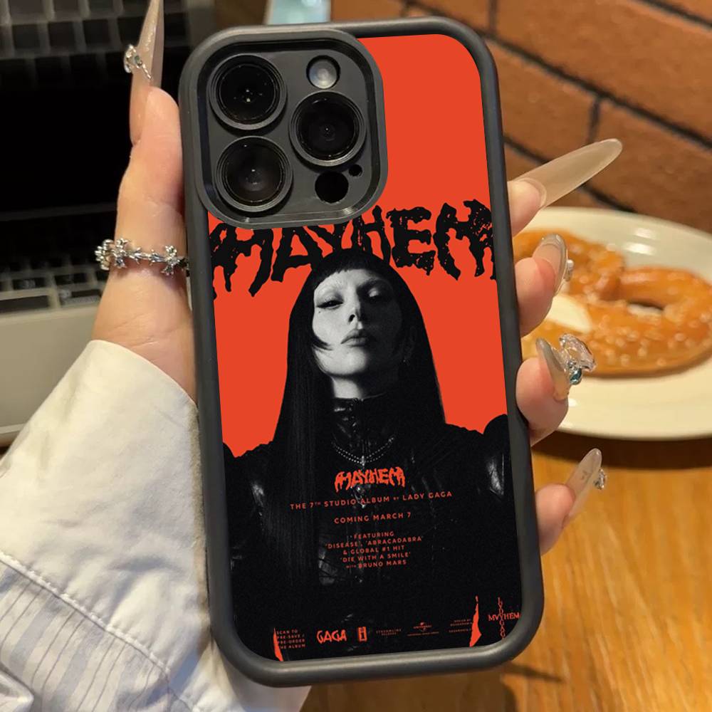 מארז סיליקון לטלפון Singer L-Lady Gaga Mayhem עבור iPhone 17 Air 17 16 15 14 13 12 11 Plus Pro Max כיסוי רך עמיד בפני זעזועים